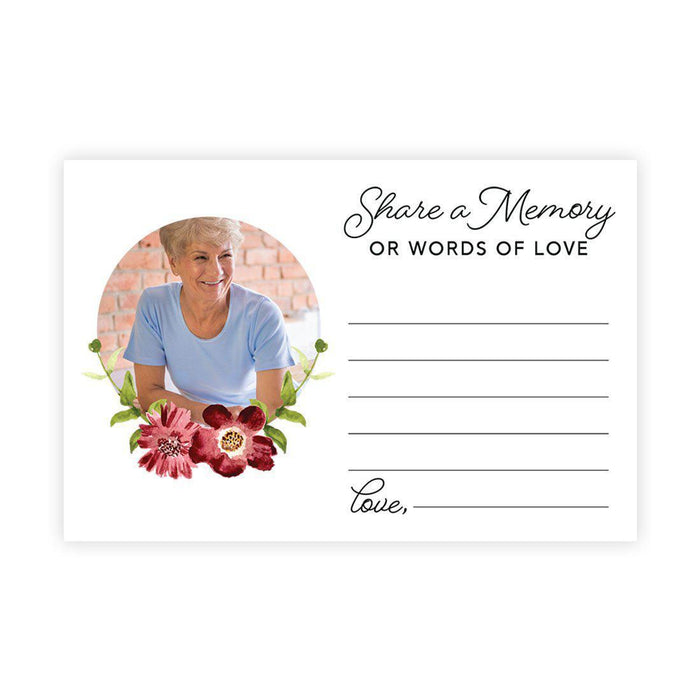 Custom Photo Share a Memory Cards for Weddings, Celebrations, and Life Events-Set of 52-Andaz Press-Round Rose-