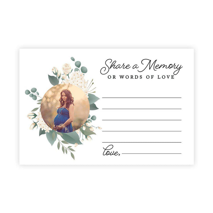 Custom Photo Share a Memory Cards for Weddings, Celebrations, and Life Events-Set of 52-Andaz Press-Abstract Floral Greenery-