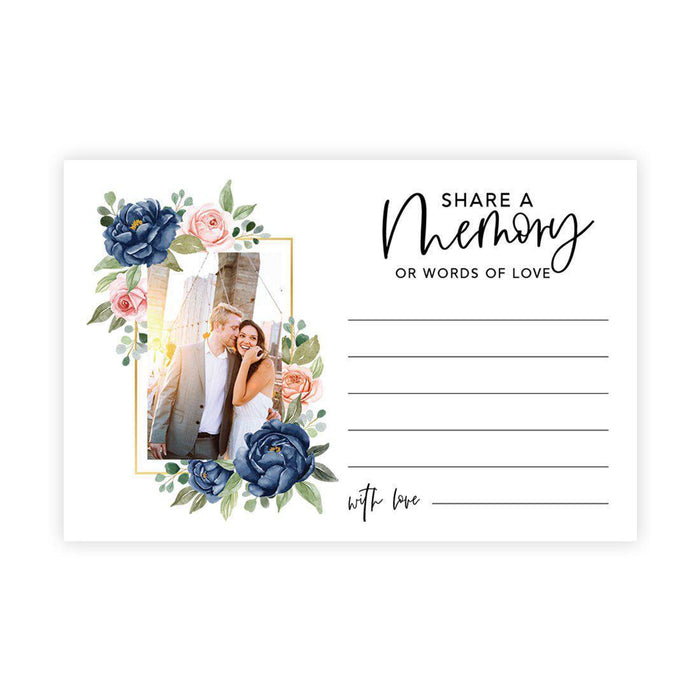 Custom Photo Share a Memory Cards for Weddings, Celebrations, and Life Events-Set of 52-Andaz Press-Floral-