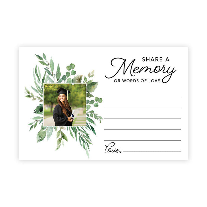 Custom Photo Share a Memory Cards for Weddings, Celebrations, and Life Events-Set of 52-Andaz Press-Greenery-