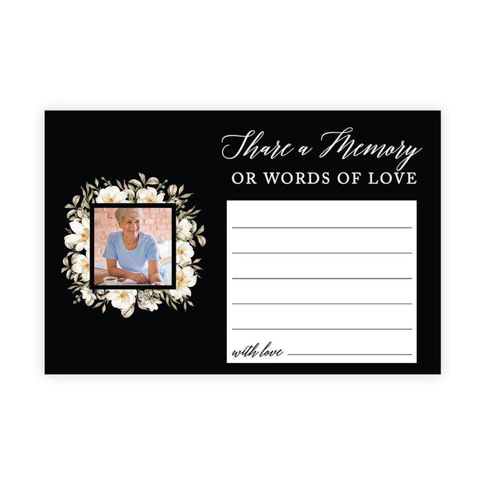 Custom Photo Share a Memory Cards for Weddings, Celebrations, and Life Events-Set of 52-Andaz Press-Ivory Floral-