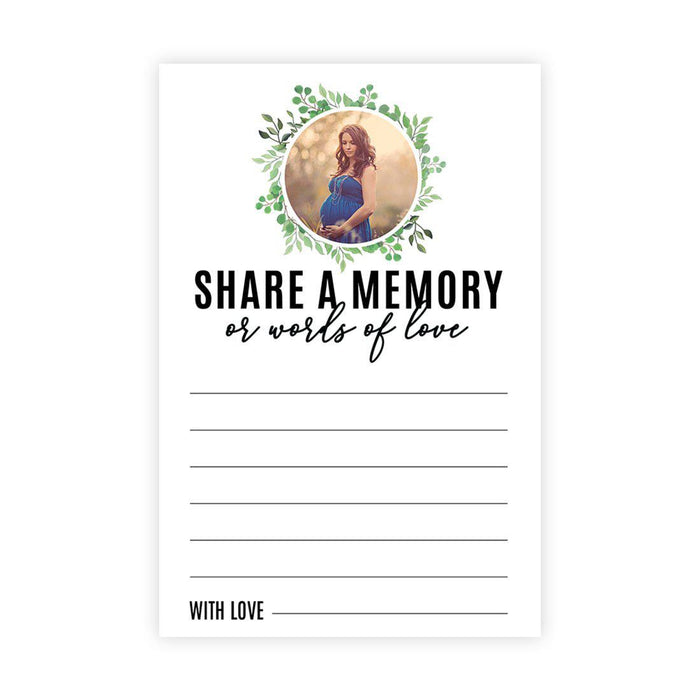 Custom Photo Share a Memory Cards for Weddings, Celebrations, and Life Events-Set of 52-Andaz Press-Round Greenery-