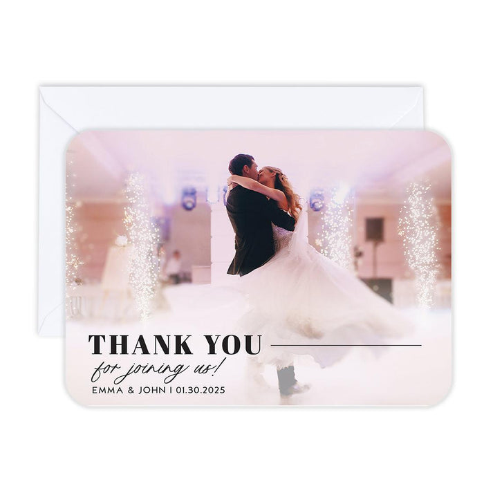 Custom Photo Thank You Cards with Envelopes, Modern Wedding Notes, Set of 24-Set of 24-Andaz Press-Thank You-