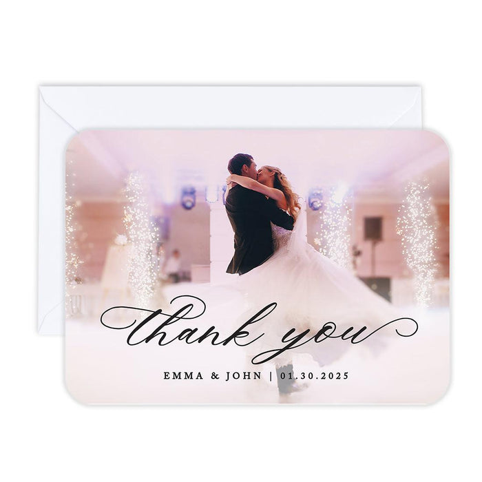 Custom Photo Thank You Cards with Envelopes, Modern Wedding Notes, Set of 24-Set of 24-Andaz Press-Thank You-