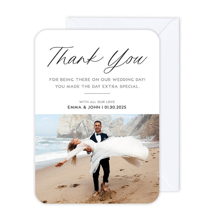 Custom Photo Thank You Cards with Envelopes, Modern Wedding Notes, Set of 24-Set of 24-Andaz Press-All Our Love-