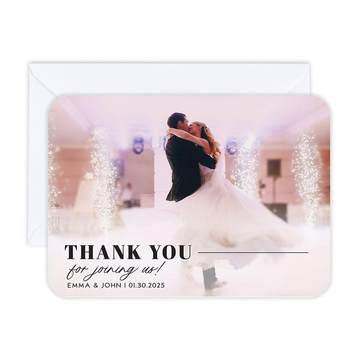Custom Photo Thank You Cards with Envelopes, Modern Wedding Notes, Set of 24-Set of 24-Andaz Press-Thank You For Joining Us-
