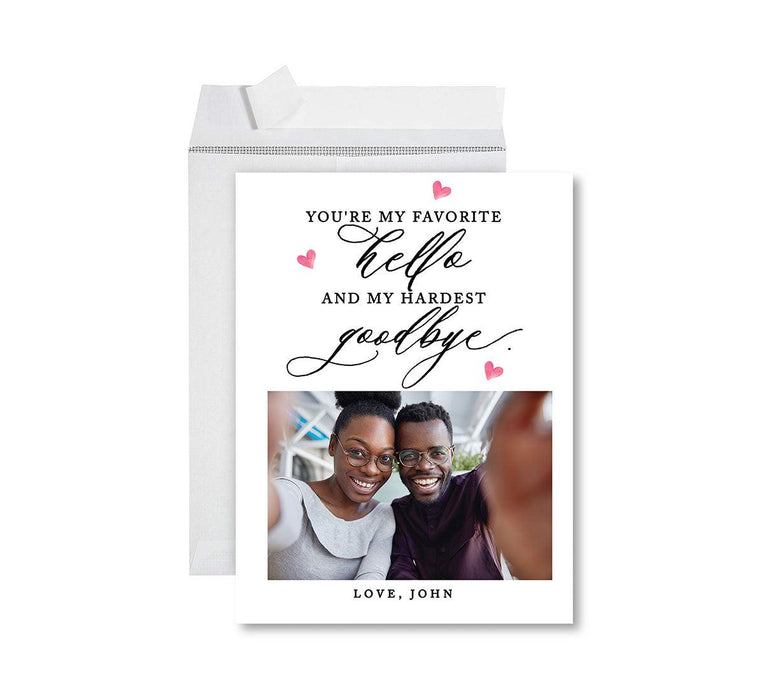 Custom Photo Valentine's Day Jumbo Card with Envelope, Greeting Card for Couples-Set of 1-Andaz Press-Pink & Red Love-