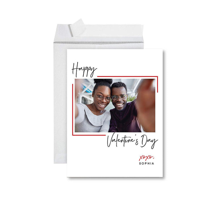 Custom Photo Valentine's Day Jumbo Card with Envelope, Greeting Card for Couples-Set of 1-Andaz Press-Modern Happy Valentine's Day-