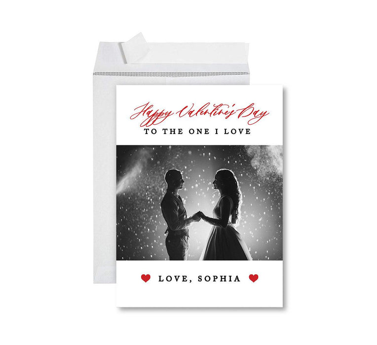 Custom Photo Valentine's Day Jumbo Card with Envelope, Greeting Card for Couples-Set of 1-Andaz Press-To The One I Love-