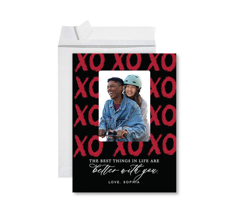 Custom Photo Valentine's Day Jumbo Card with Envelope, Greeting Card for Couples-Set of 1-Andaz Press-Xoxo-