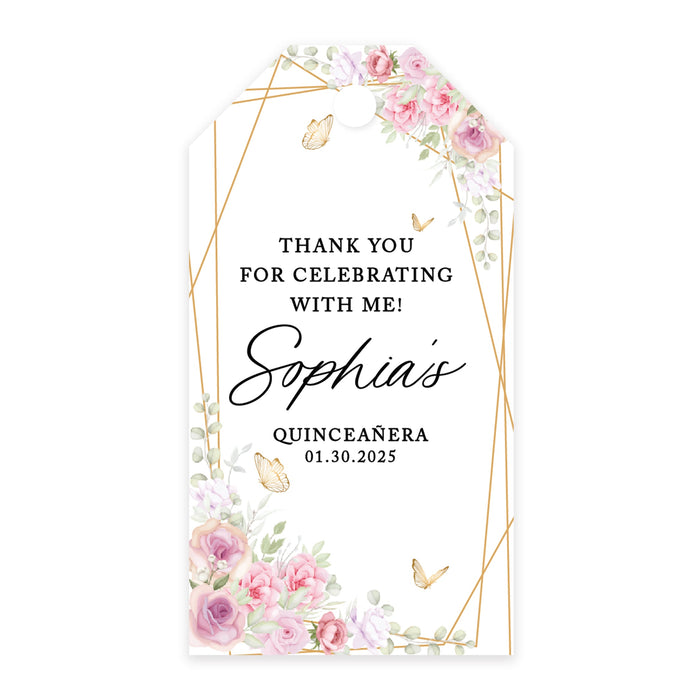 Personalized Gift Tags  Wedding Blush Rose Thank You Gift Tags