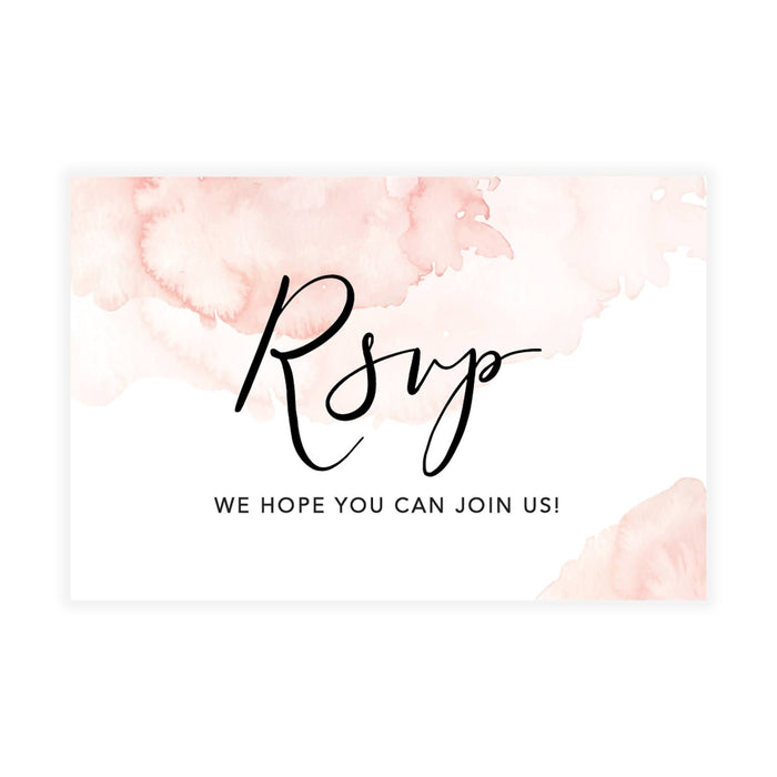 Custom RSVP Postcards for Wedding Cardstock Response Reply Cards-Set of 56-Andaz Press-Coral Brushed Watercolor-