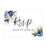 Custom RSVP Postcards for Wedding Cardstock Response Reply Cards-Set of 56-Andaz Press-Navy Blue Roses-