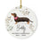 Custom Round Ceramic Christmas Dog Memorial Ornament, Faithful Companion, Design 1-Set of 1-Andaz Press-American Staffordshire Terrier-