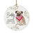 Custom Round Ceramic Christmas Dog Memorial Ornament, Faithful Companion, Pet Memorial Ideas, Design 2-Set of 1-Andaz Press-Newfoundland-