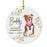 Custom Round Ceramic Christmas Dog Memorial Ornament, Faithful Companion, Pet Memorial Ideas, Design 2-Set of 1-Andaz Press-Newfoundland-