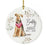 Custom Round Ceramic Christmas Dog Memorial Ornament, Faithful Companion, Pet Memorial Ideas, Design 2-Set of 1-Andaz Press-Newfoundland-
