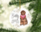Custom Round Ceramic Christmas Dog Memorial Ornament, Faithful Companion, Pet Memorial Ideas, Design 2-Set of 1-Andaz Press-Newfoundland-