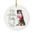 Custom Round Ceramic Christmas Dog Memorial Ornament, You Left A Paw Print On Our Hearts, Design 1-Set of 1-Andaz Press-American Staffordshire Terrier-