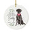 Custom Round Ceramic Christmas Dog Memorial Ornament, You Left A Paw Print On Our Hearts, Design 1-Set of 1-Andaz Press-American Staffordshire Terrier-