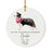Custom Round Ceramic Christmas Dog Memorial Ornament, You Left A Paw Print On Our Hearts, Design 1-Set of 1-Andaz Press-American Staffordshire Terrier-