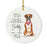 Custom Round Ceramic Christmas Dog Memorial Ornament, You Left A Paw Print On Our Hearts, Design 1-Set of 1-Andaz Press-American Staffordshire Terrier-
