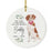 Custom Round Ceramic Christmas Dog Memorial Ornament, You Left A Paw Print On Our Hearts, Design 1-Set of 1-Andaz Press-American Staffordshire Terrier-