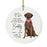 Custom Round Ceramic Christmas Dog Memorial Ornament, You Left A Paw Print On Our Hearts, Design 1-Set of 1-Andaz Press-American Staffordshire Terrier-