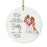 Custom Round Ceramic Christmas Dog Memorial Ornament, You Left A Paw Print On Our Hearts, Design 1-Set of 1-Andaz Press-American Staffordshire Terrier-