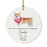 Custom Round Ceramic Christmas Dog Memorial Ornament, You Left A Paw Print On Our Hearts, Design 1-Set of 1-Andaz Press-American Staffordshire Terrier-