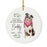 Custom Round Ceramic Christmas Dog Memorial Ornament, You Left A Paw Print On Our Hearts, Design 1-Set of 1-Andaz Press-American Staffordshire Terrier-