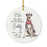 Custom Round Ceramic Christmas Dog Memorial Ornament, You Left A Paw Print On Our Hearts, Design 2-Set of 1-Andaz Press-Dalmatian-