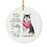 Custom Round Ceramic Christmas Dog Memorial Ornament, You Left A Paw Print On Our Hearts, Design 2-Set of 1-Andaz Press-Dalmatian-