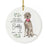Custom Round Ceramic Christmas Dog Memorial Ornament, You Left A Paw Print On Our Hearts, Design 2-Set of 1-Andaz Press-Dalmatian-