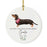 Custom Round Ceramic Christmas Dog Memorial Ornament, You Left A Paw Print On Our Hearts, Design 2-Set of 1-Andaz Press-Dalmatian-