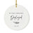 Custom Round Ceramic Porcelain Christmas Tree Ornament Engagement Handdrawn-Set of 1-Andaz Press-Feliz Navidad-