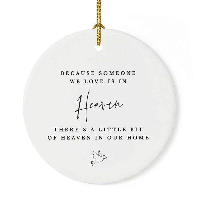 Custom Round Ceramic Porcelain Christmas Tree Ornament Engagement Handdrawn-Set of 1-Andaz Press-Feliz Navidad-