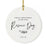 Custom Round Ceramic Porcelain Christmas Tree Ornament Engagement Handdrawn-Set of 1-Andaz Press-First Christmas With Our Rescue Dog-