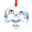 Custom Round Christmas Ornament, Baby Miller Due, Watercolor Winter Penguins on Snow-Set of 1-Andaz Press-Baby-