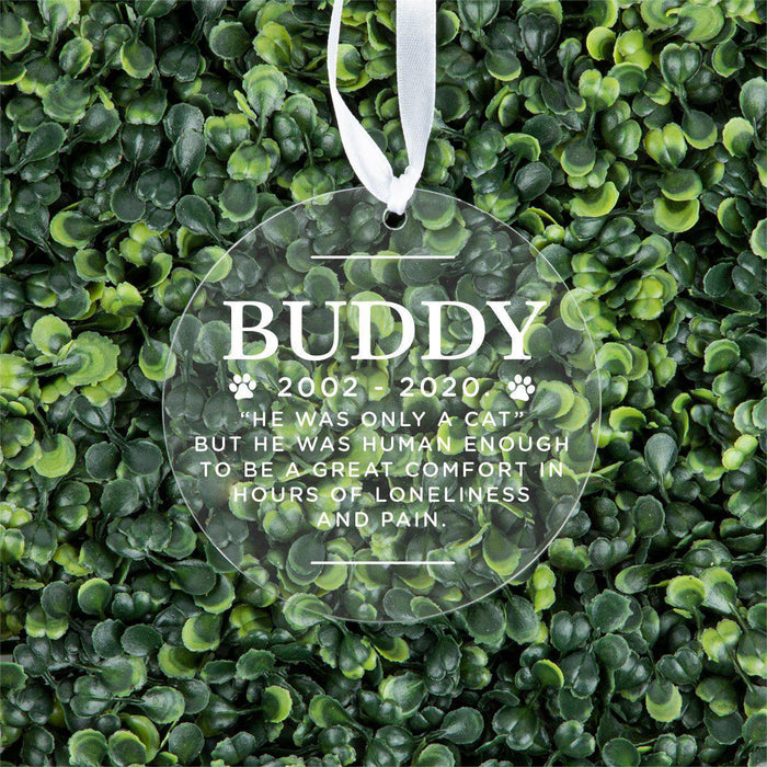 Custom Round Clear Acrylic Christmas Tree Ornament Keepsake, Pet Memorial, For Pet Lovers, Dog Lovers, Dog Parents-Set of 1-Andaz Press-Pet Dog-