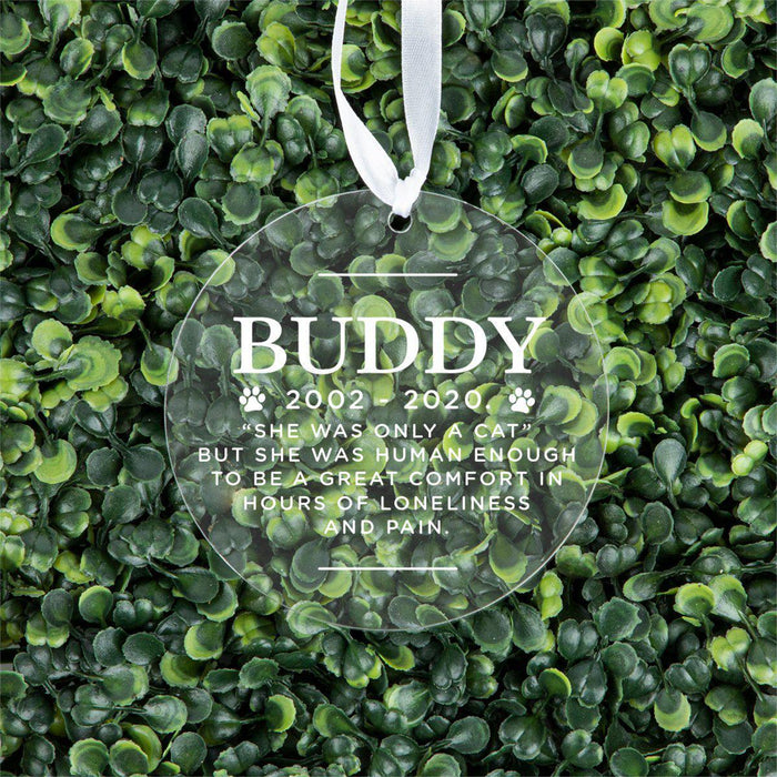 Custom Round Clear Acrylic Christmas Tree Ornament Keepsake, Pet Memorial, For Pet Lovers, Dog Lovers, Dog Parents-Set of 1-Andaz Press-Pet Dog-