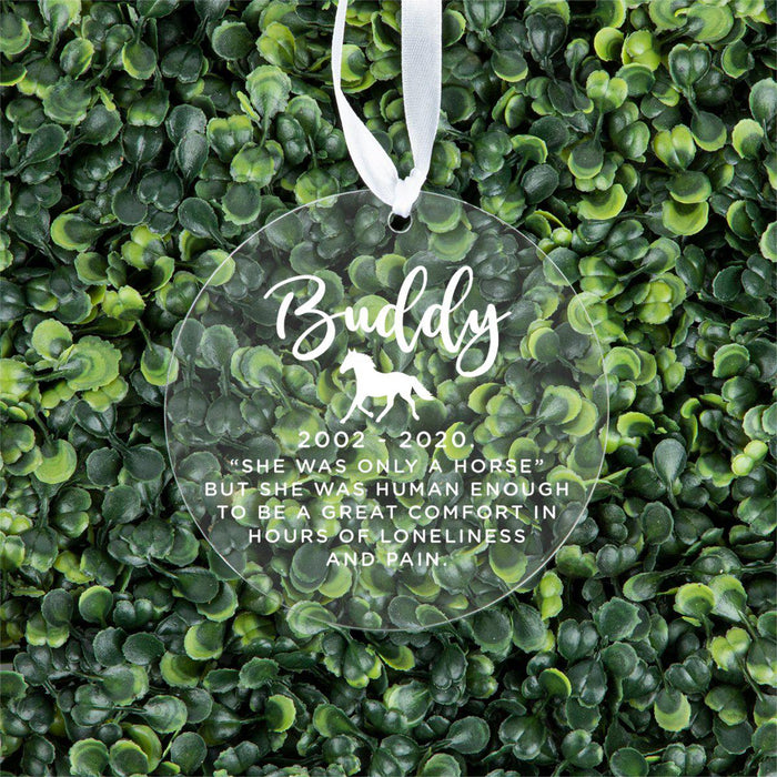 Custom Round Clear Acrylic Christmas Tree Ornament Keepsake, Pet Memorial, For Pet Lovers, Dog Lovers, Dog Parents-Set of 1-Andaz Press-Pet Dog-