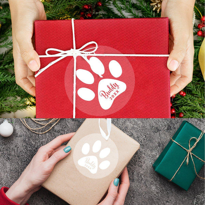 Custom Round Clear Acrylic Christmas Tree Ornament Keepsake, Pet Memorial, For Pet Lovers, Dog Lovers, Dog Parents-Set of 1-Andaz Press-Pet Dog-