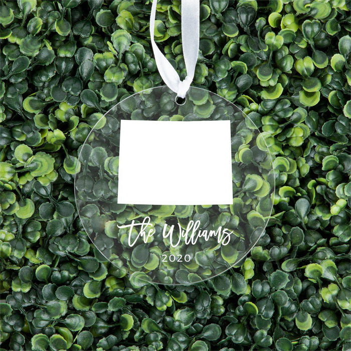 Custom Round Clear Acrylic US State Christmas Ornament Keepsake-Set of 1-Andaz Press-Alabama-