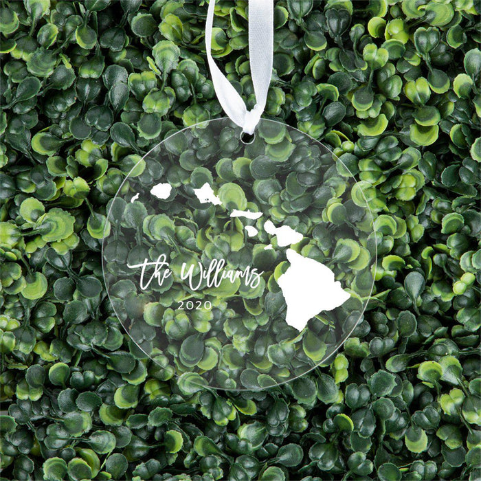 Custom Round Clear Acrylic US State Christmas Ornament Keepsake-Set of 1-Andaz Press-Alabama-