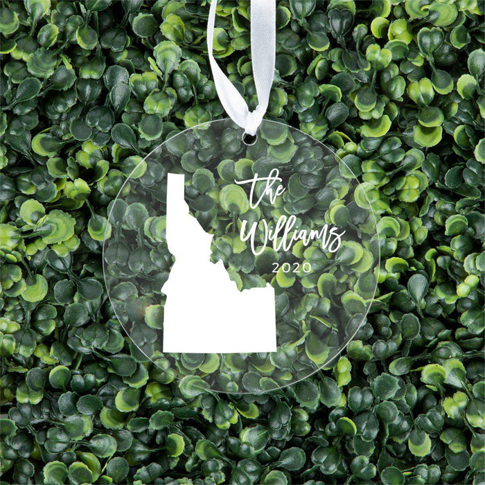 Custom Round Clear Acrylic US State Christmas Ornament Keepsake-Set of 1-Andaz Press-Alabama-