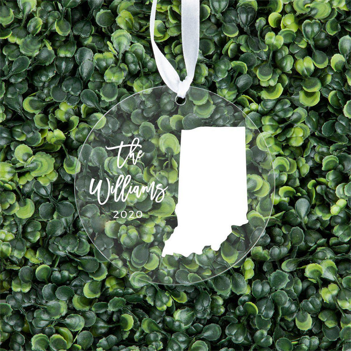 Custom Round Clear Acrylic US State Christmas Ornament Keepsake-Set of 1-Andaz Press-Alabama-