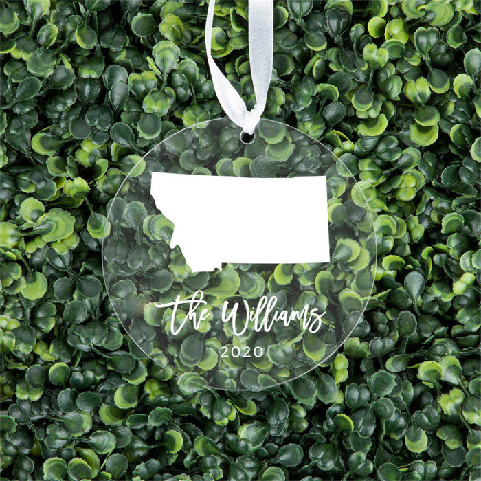Custom Round Clear Acrylic US State Christmas Ornament Keepsake-Set of 1-Andaz Press-Alabama-