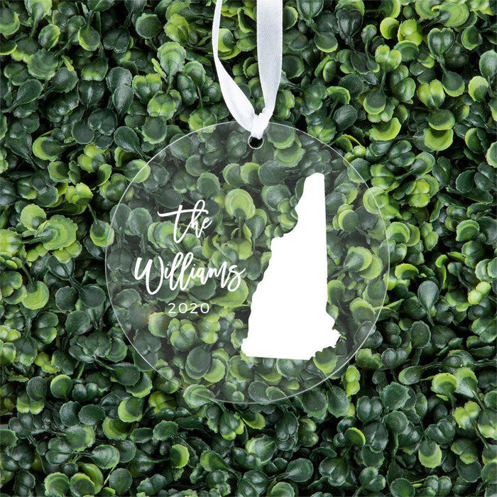 Custom Round Clear Acrylic US State Christmas Ornament Keepsake-Set of 1-Andaz Press-Alabama-