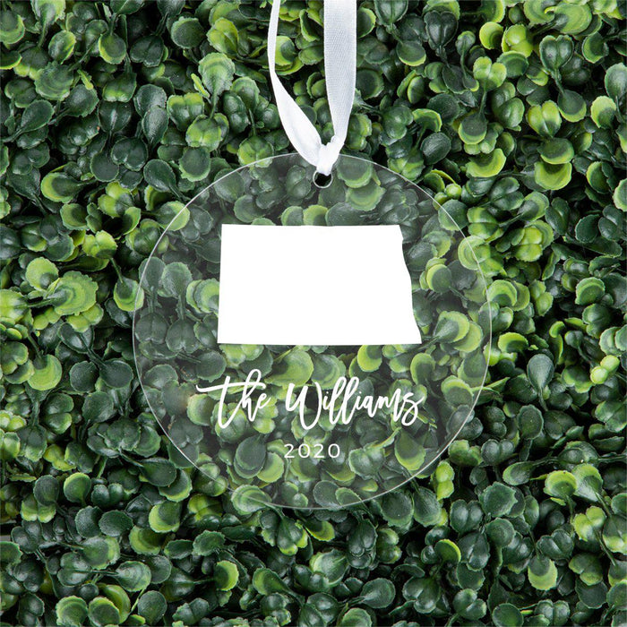 Custom Round Clear Acrylic US State Christmas Ornament Keepsake-Set of 1-Andaz Press-Alabama-